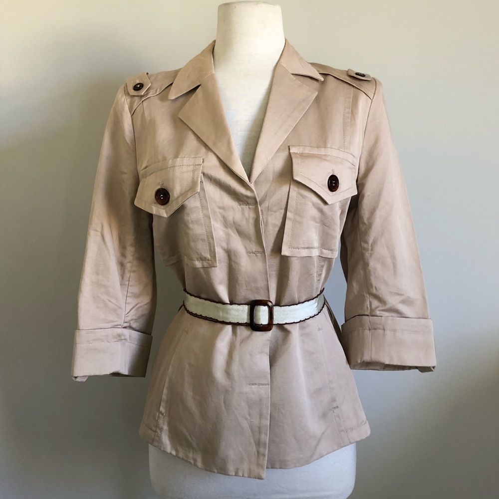 Caramelo Italian Made Khaki Safari Jacket Blazer